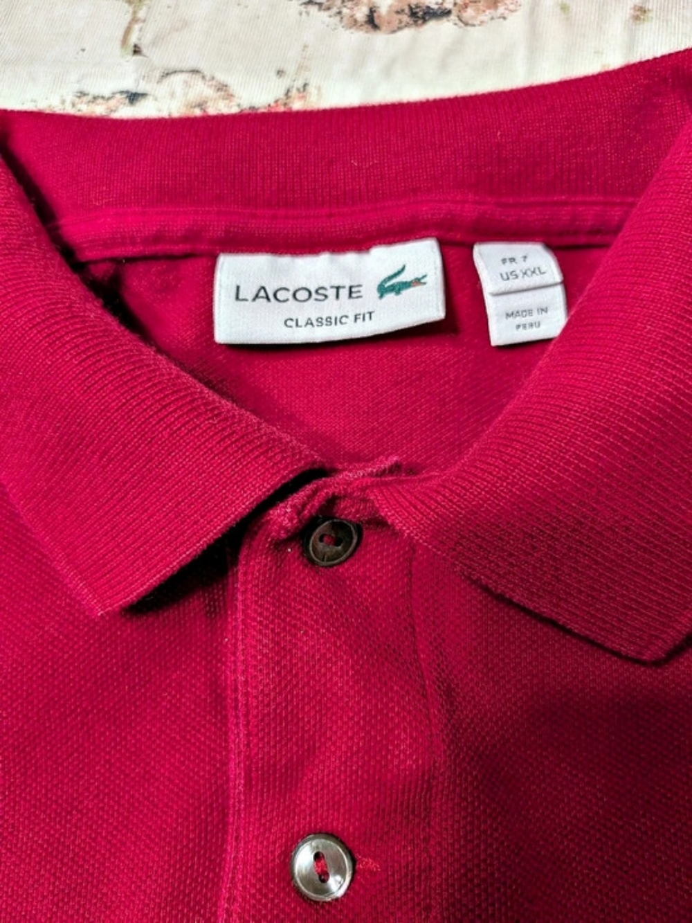 Lacoste Classic Fit L.12.12 Original Polo Shirt Red XXL